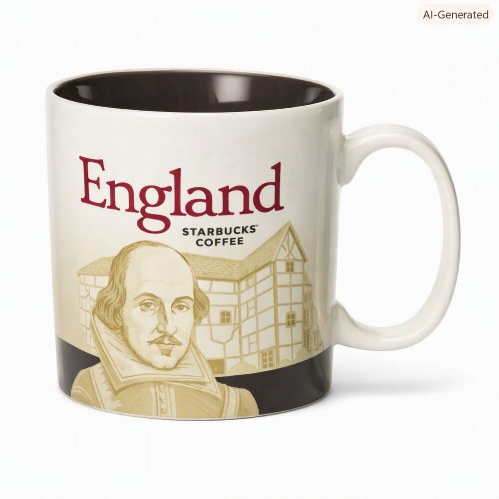 2010 Starbucks England Collectors Series Mug 16 oz Shakespeare